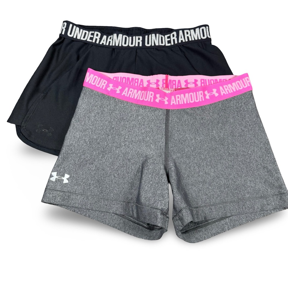 Under Armour Shorts S‎ Women's Bundle Small Gray Compression Black Running 2pc